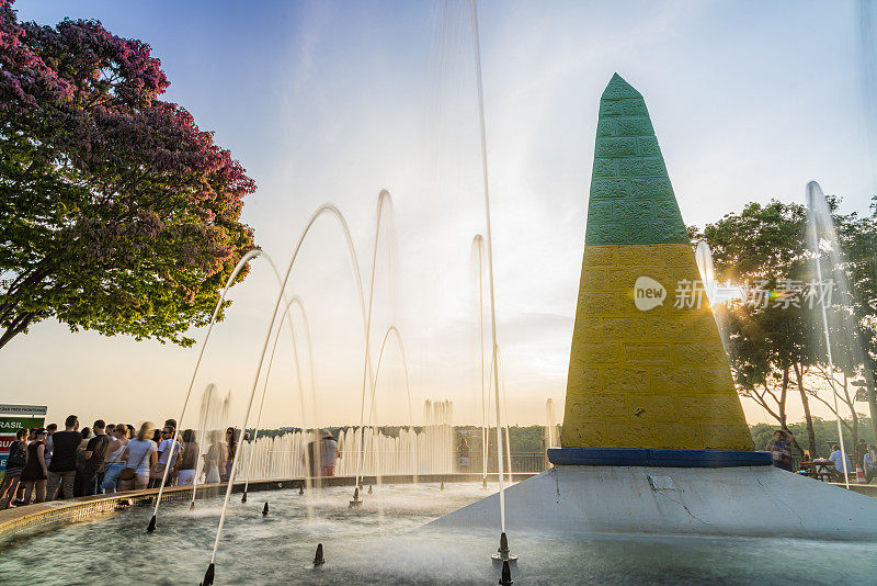 Tri-border landmark Obelisk in Foz do Iguaçu, Parana, Brazil